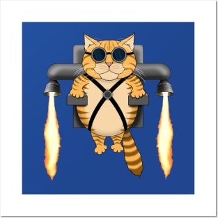 Jet Pack Cat Print Posters and Art